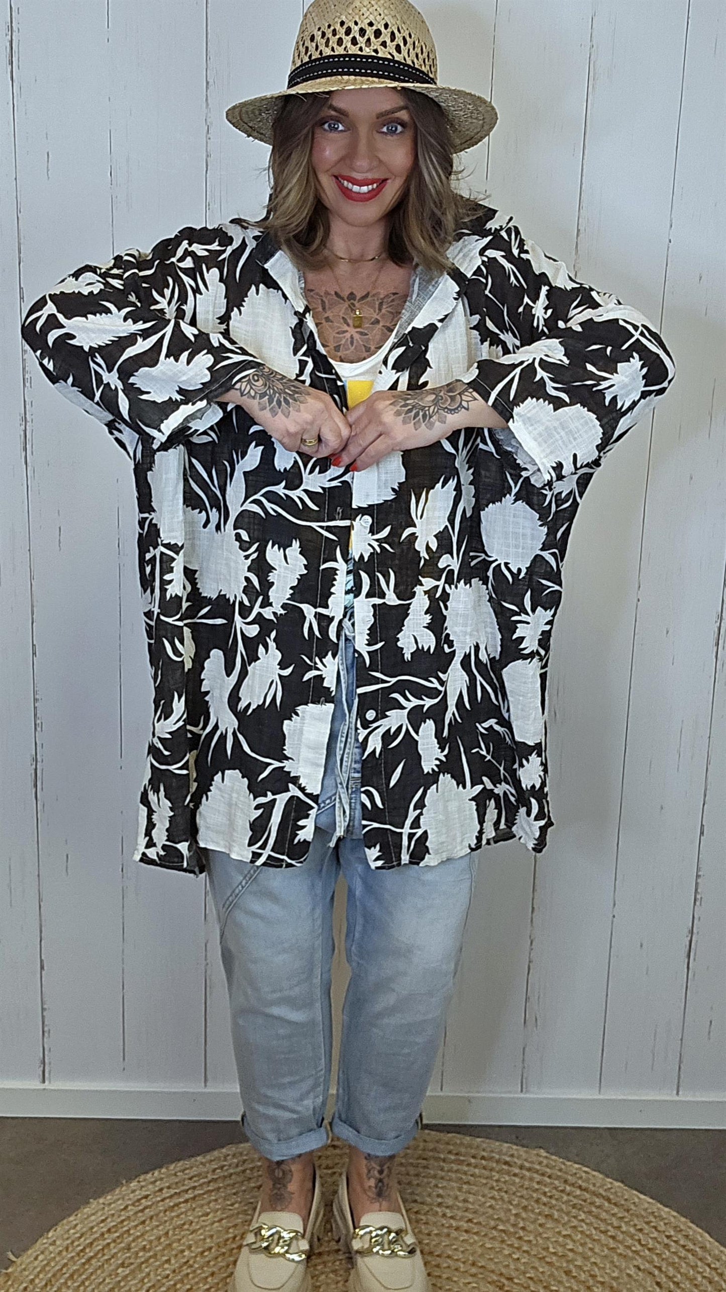 Amalia lang skjorte svart