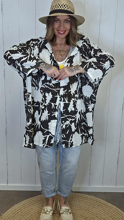 Amalia lang skjorte svart