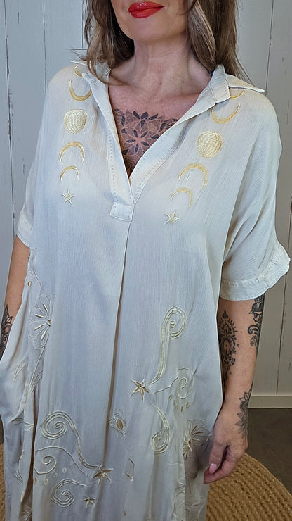 Selina kortermet kjole Beige