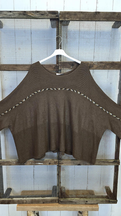 Elin Oversized Genser brun