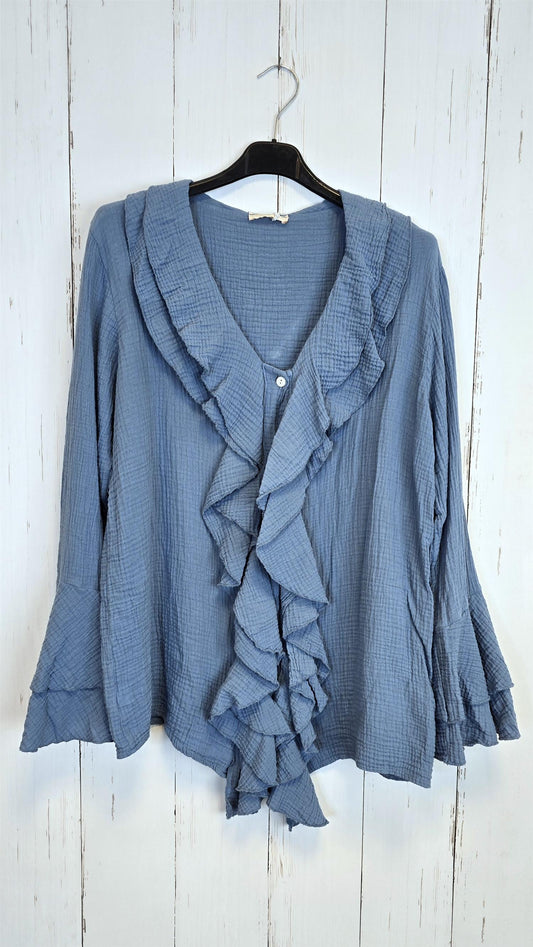 Jonna volang skjorte blå