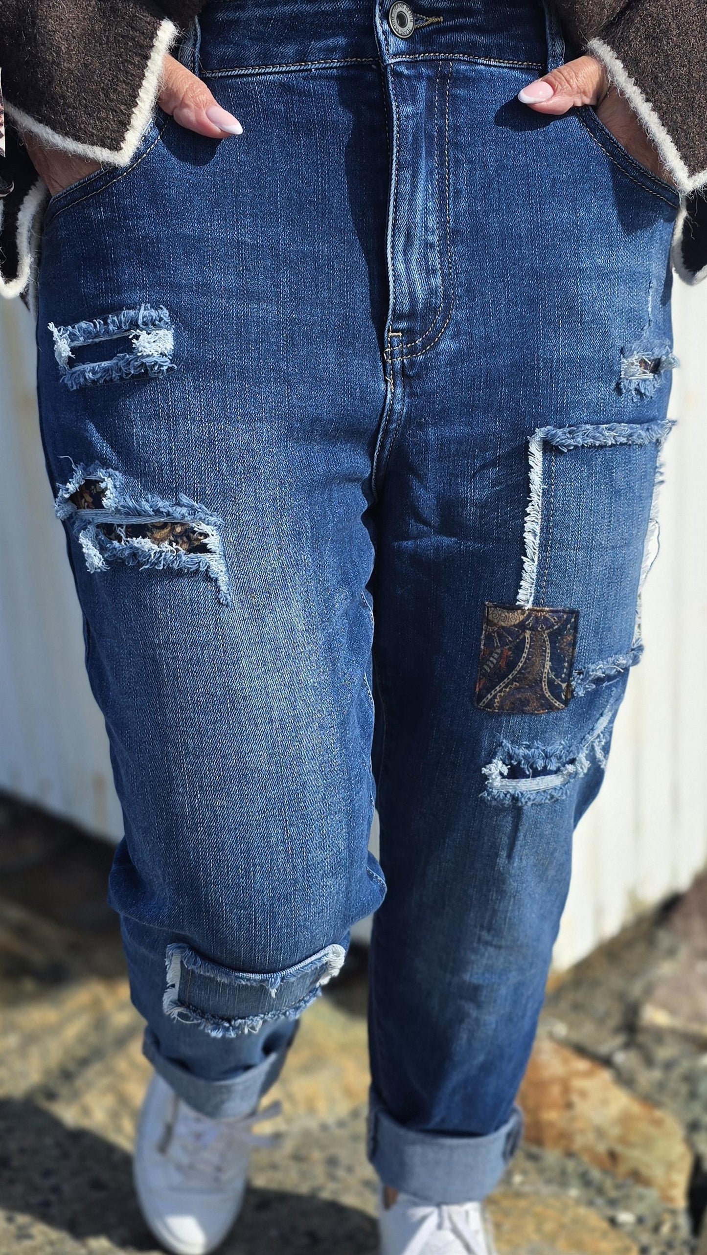 Maria jeans med patches