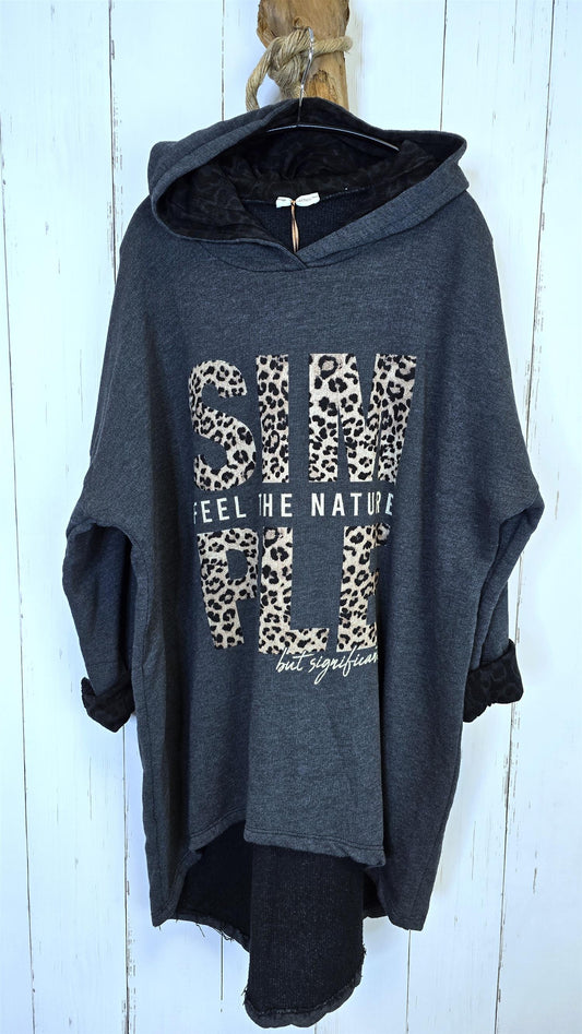 Simone hettegenser mørk grå