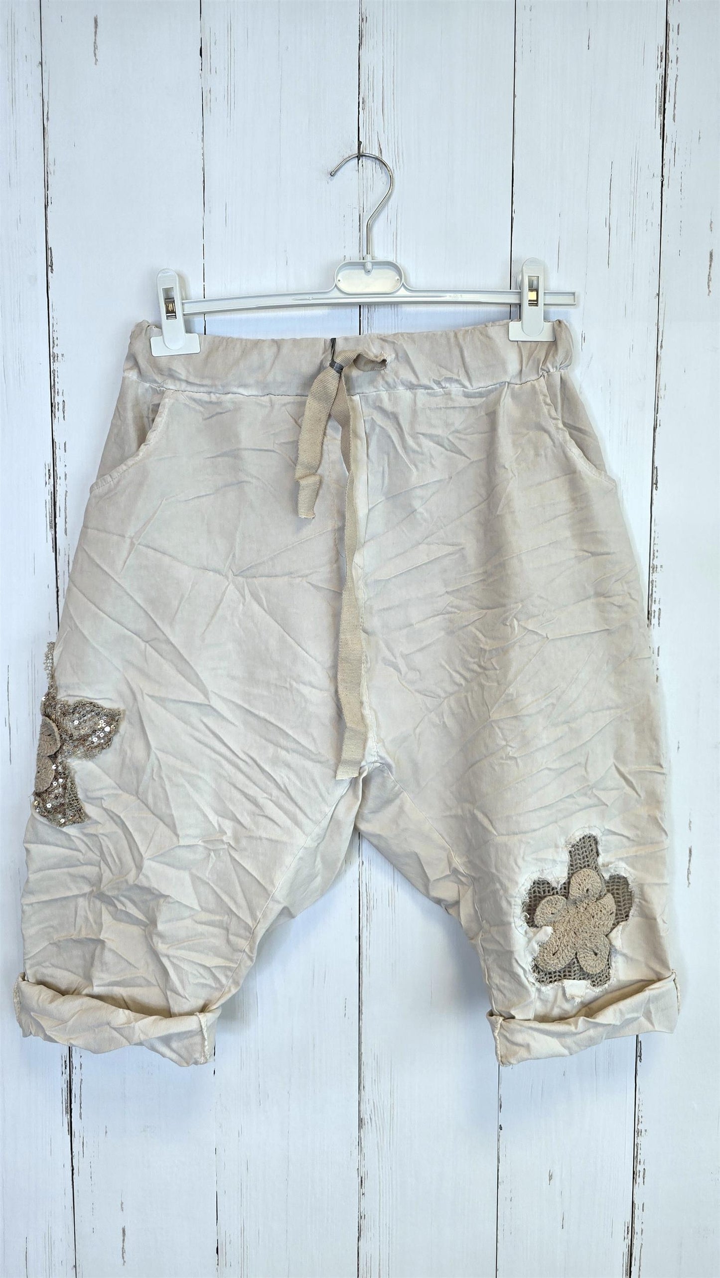 Elsa shorts i viskoseblanding beige