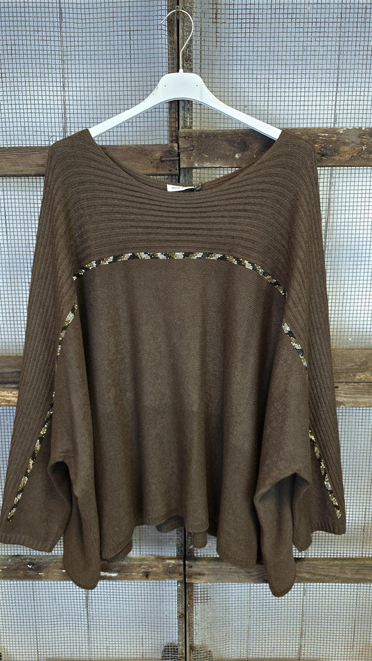 Elin Oversized Genser brun