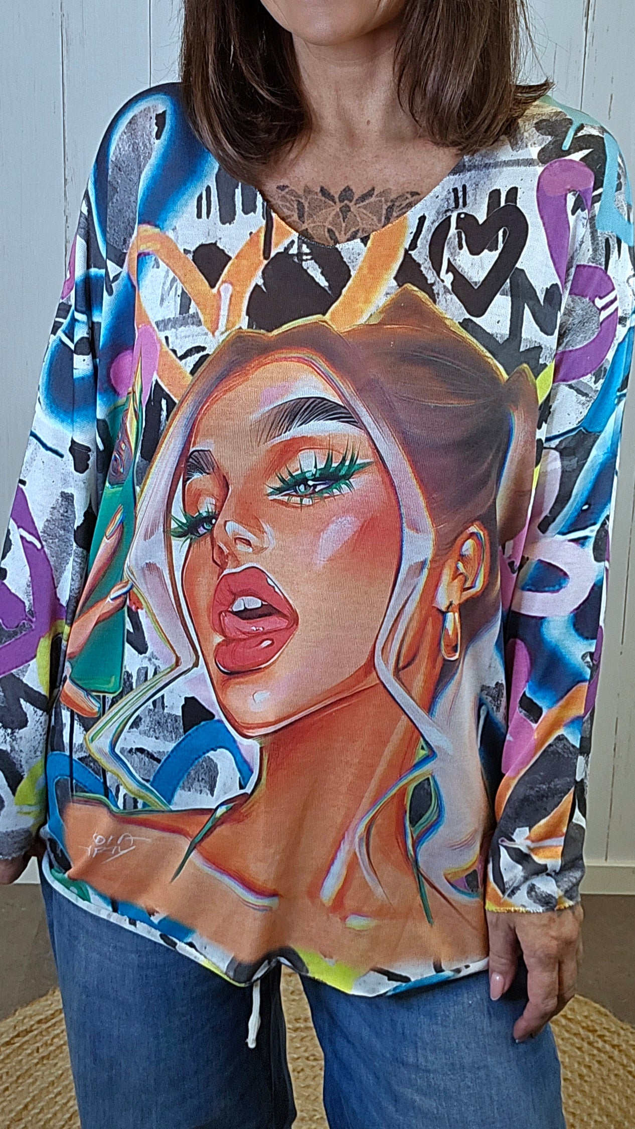 Jasmine printtopp multicolor