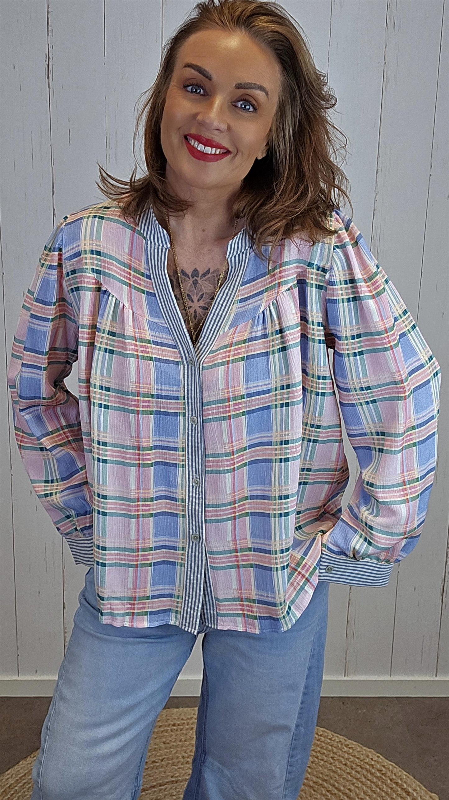 Linnéa rutet skjorte