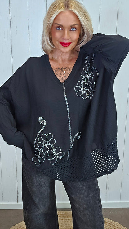 Giselle baggy topp svart