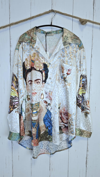 Frida print skjorte