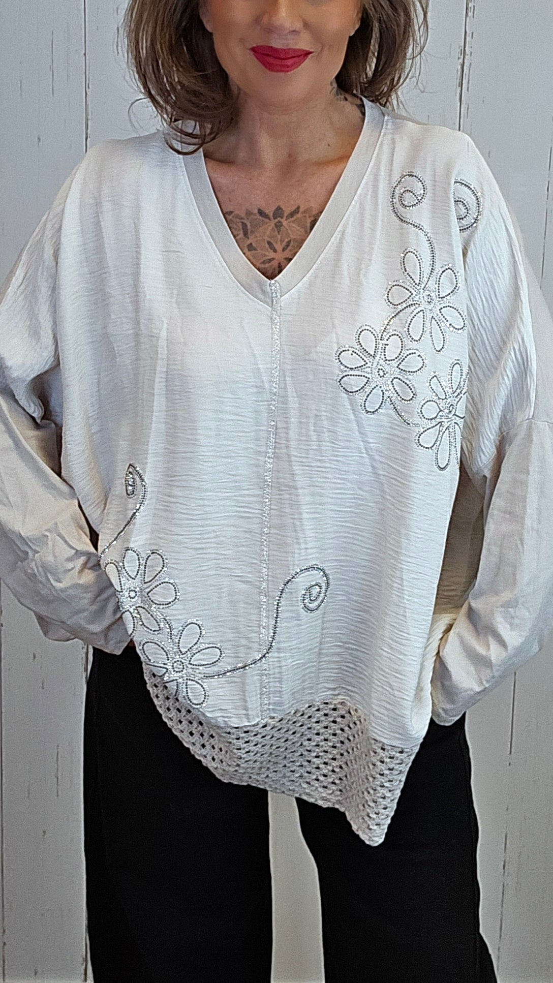 Giselle baggy topp beige