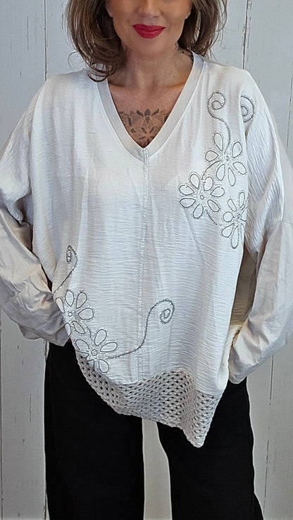 Giselle baggy topp beige