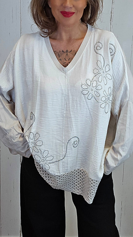 Giselle baggy topp beige