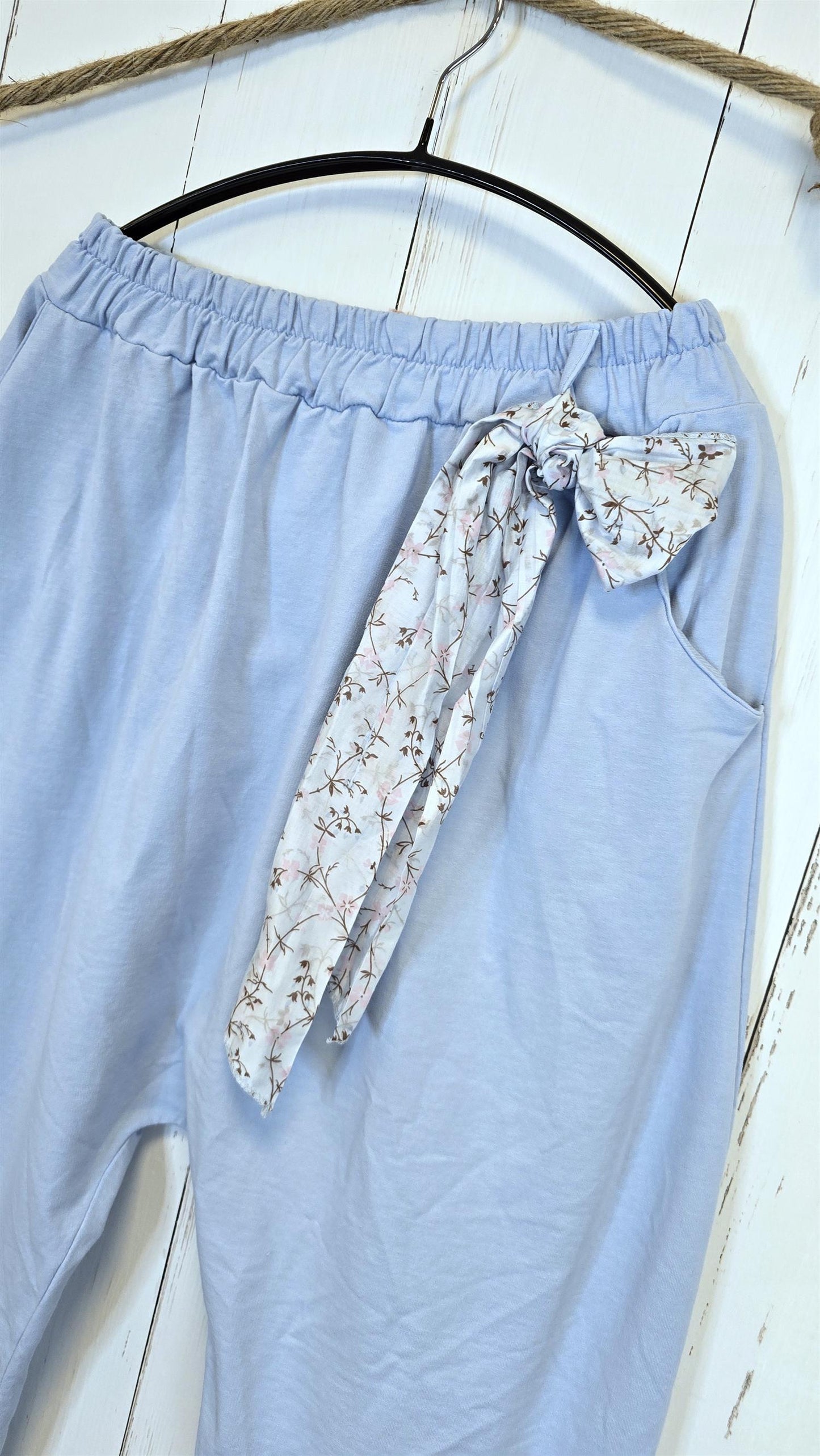 Sara bukse med sløyfedetalj blå