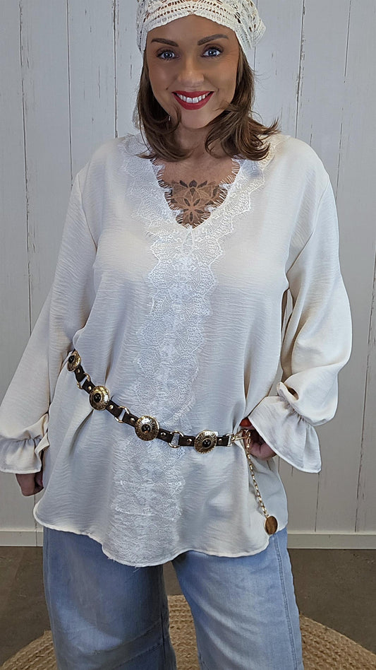 Ember kjede belte brun gull