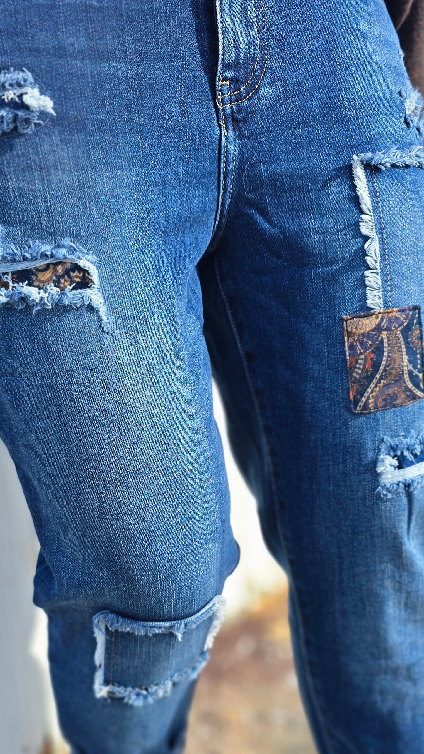 Maria jeans med patches