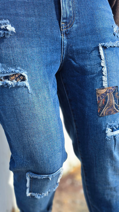 Maria jeans med patches