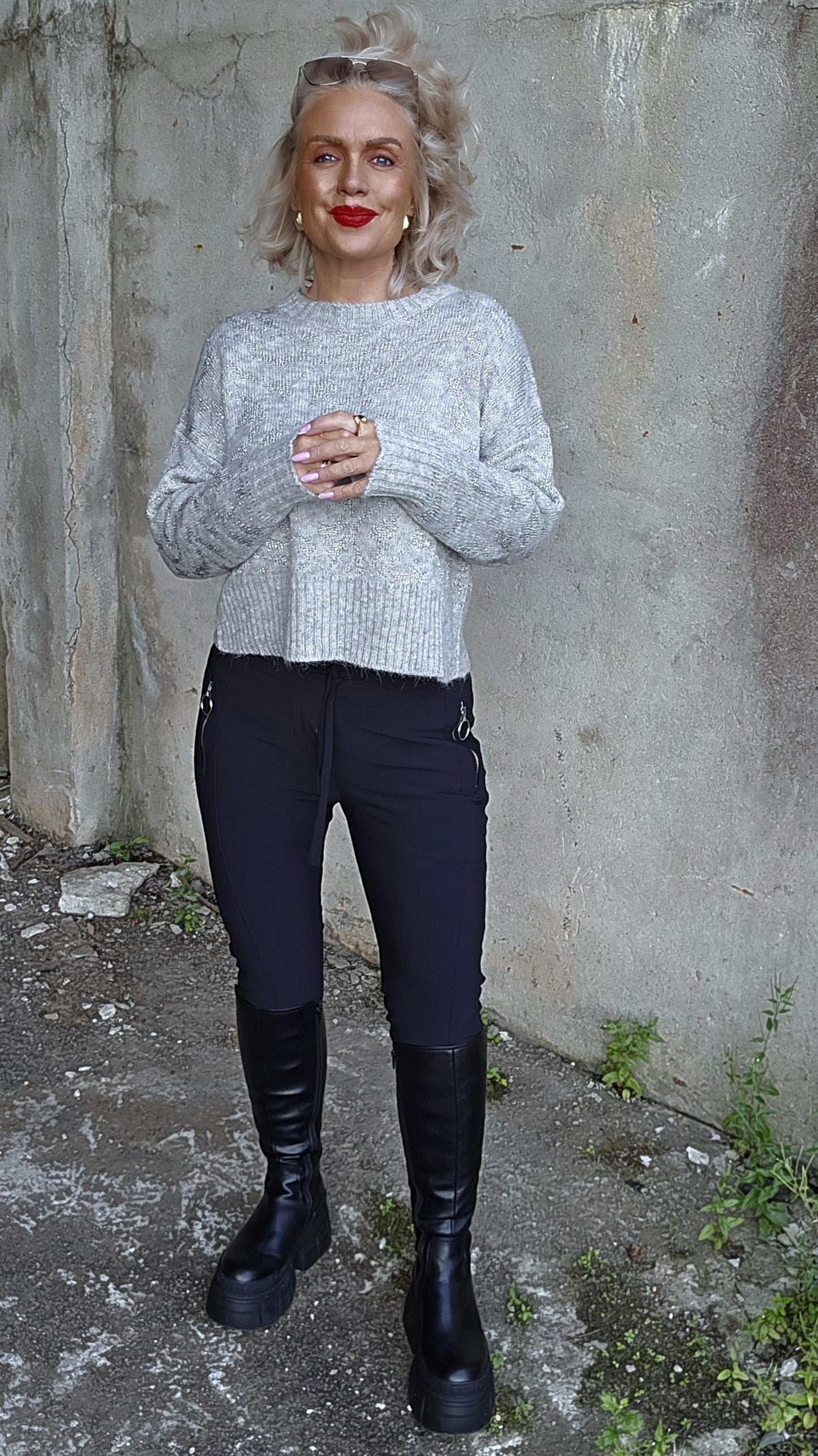 Anna skinny fit pant technical jersey black