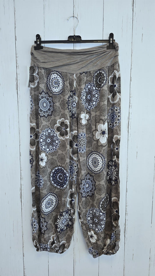 Henriette bukse med print taupe