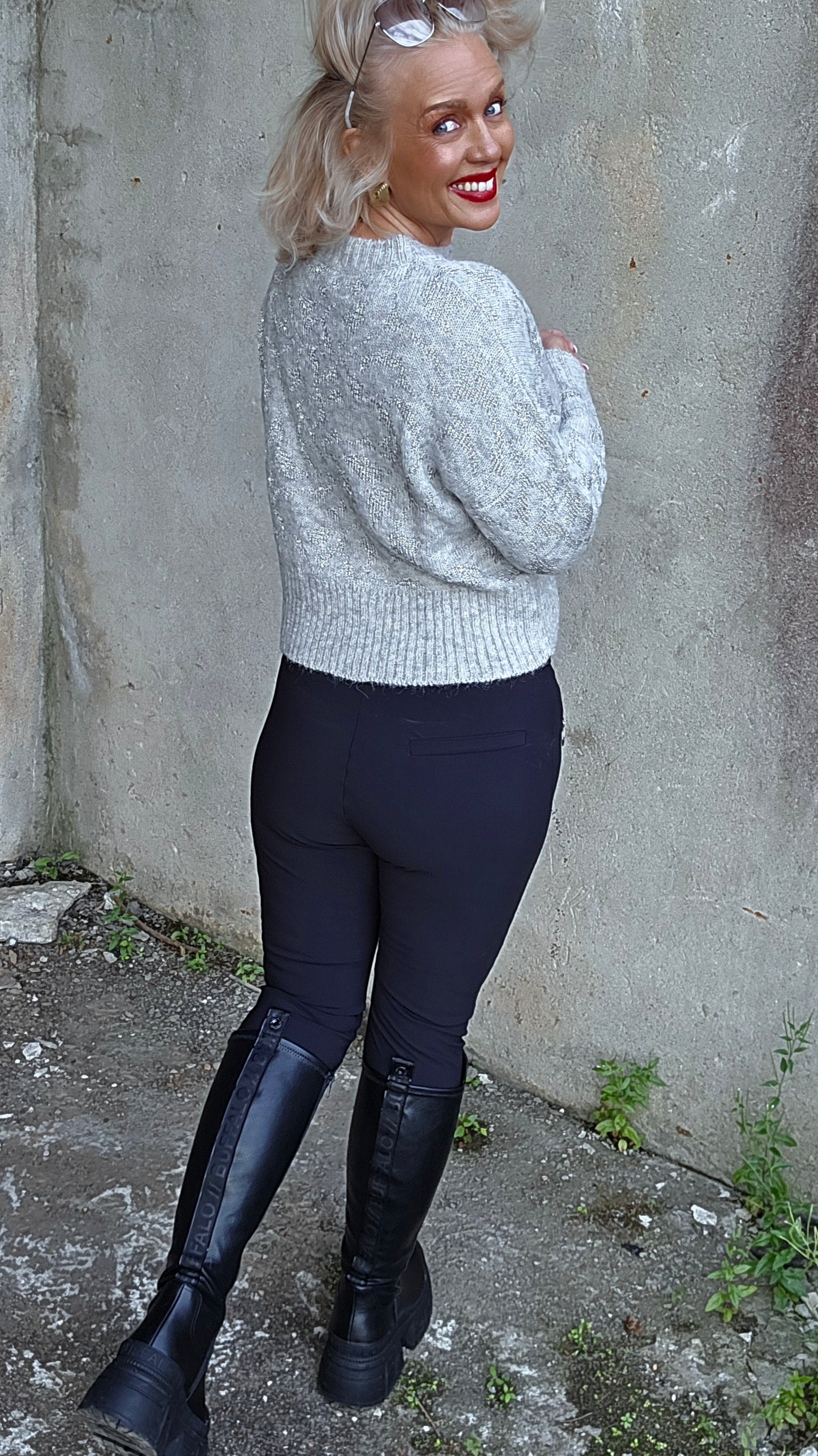 Anna skinny fit pant technical jersey black