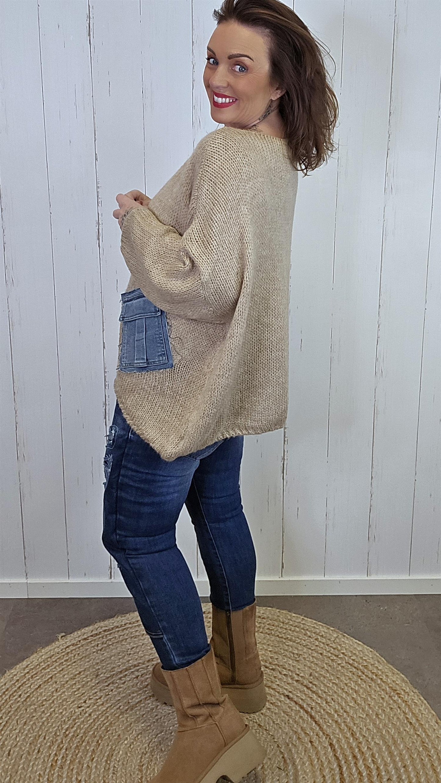 Bella Strikket Genser Camel