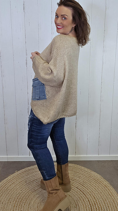 Bella Strikket Genser Camel