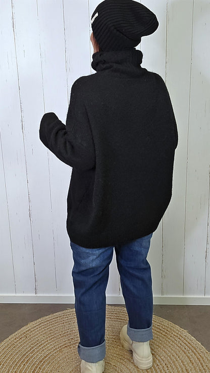 Nora svart høyhalset genser