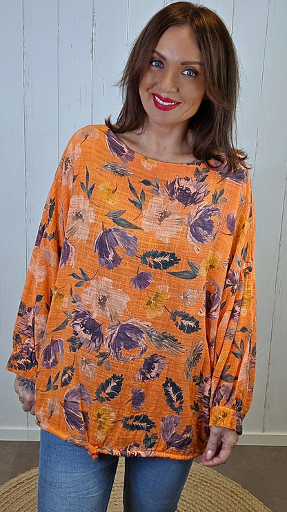 Maya bomulls topp oransje