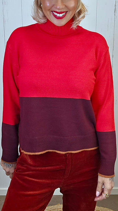 Vilde genser rød lilla