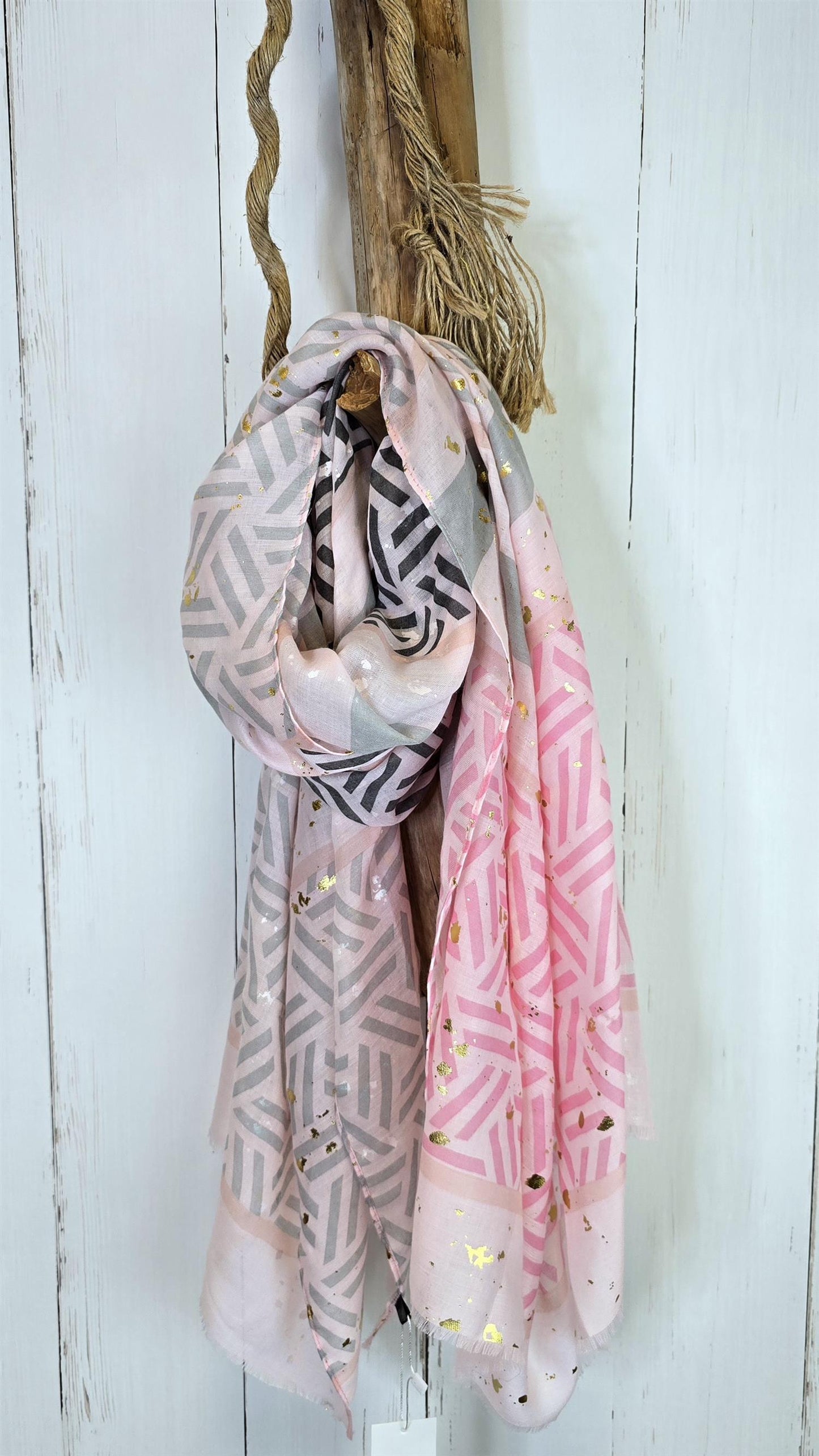 Annie skjerf rosa/gull