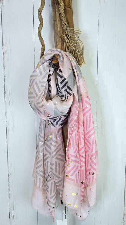 Annie skjerf rosa/gull