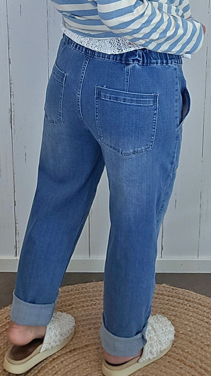 Bella Jeans med Strikk og knyting