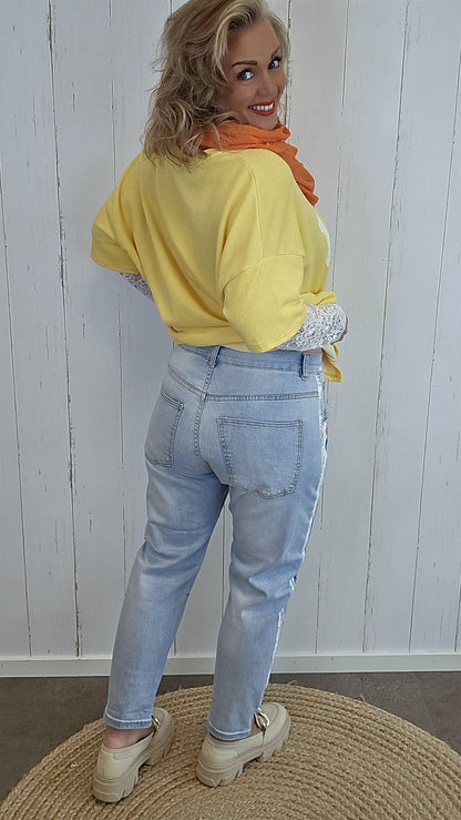 Stacy jeans med trykk