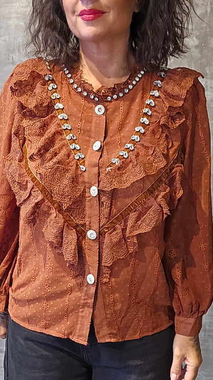 Stella skjorte bluse rust