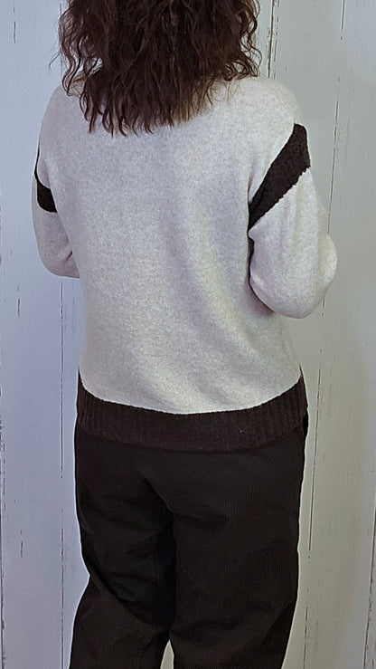 Anna genser beige/brun SOHO