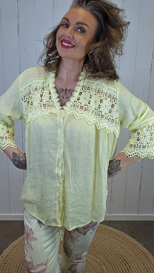 Ronja skjortebluse gul