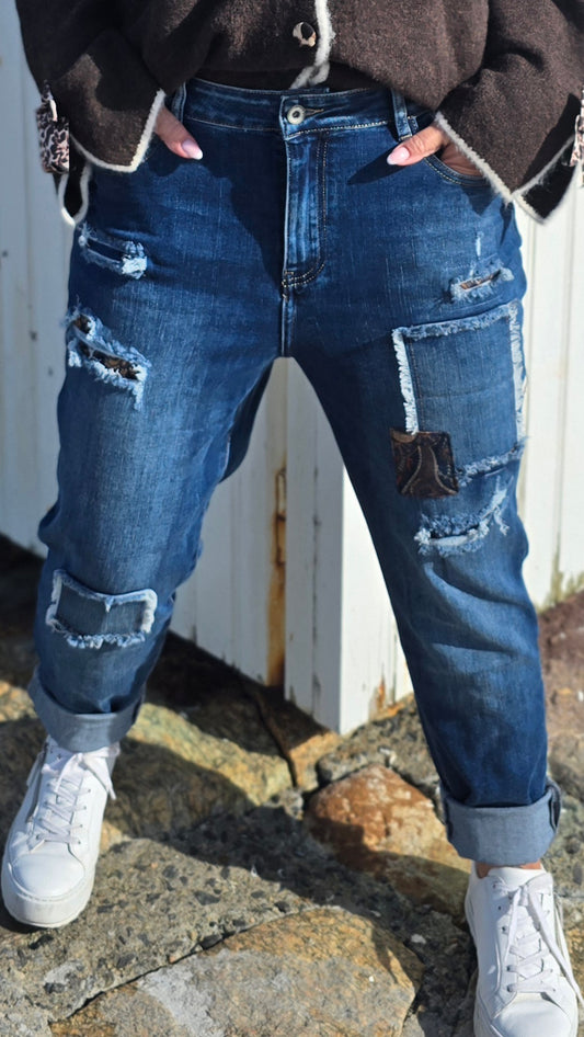 Maria jeans med patches