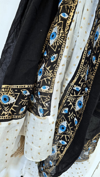 Sussie skjerf svart/hvit