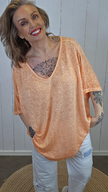 Catty oversized topp Orange