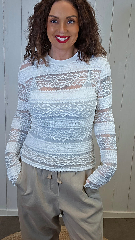 Emma blondetopp hvit