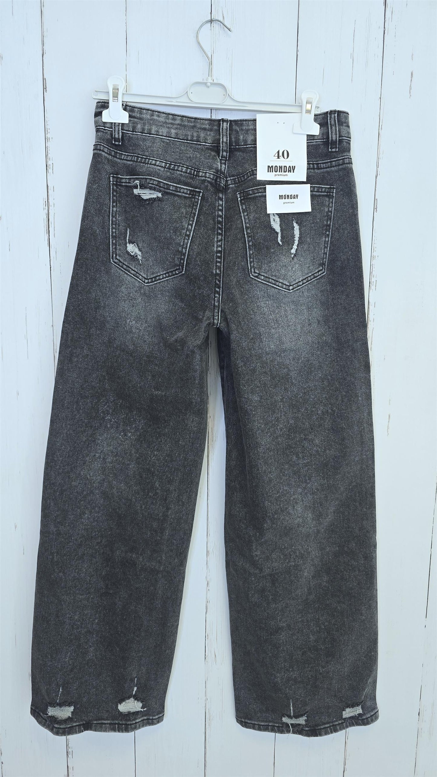 Clarissa Patches jeans gråsvart