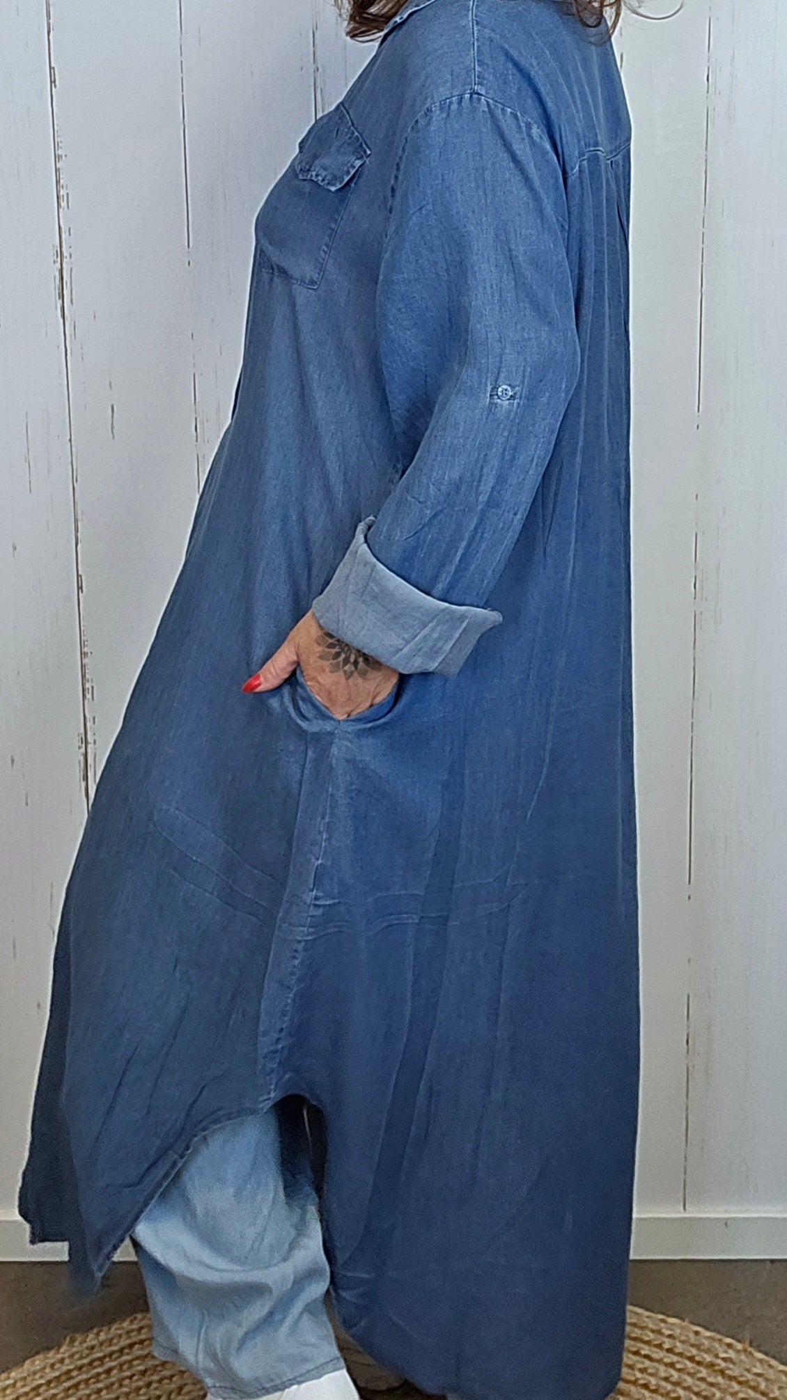 Peggy skjorte kjole blå