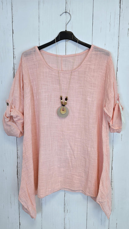 Nicky bomullstopp med smykke rosa/ Peach