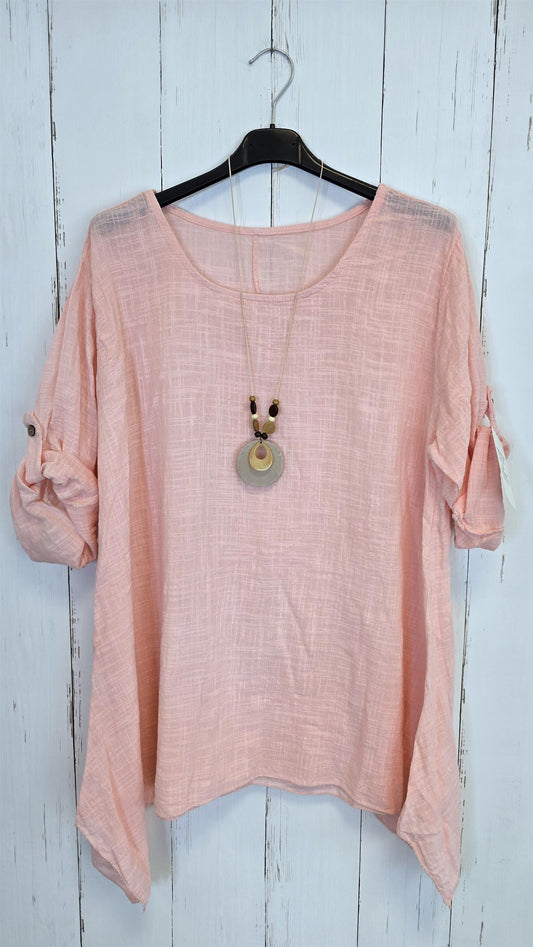 Nicky bomullstopp med smykke rosa/ Peach