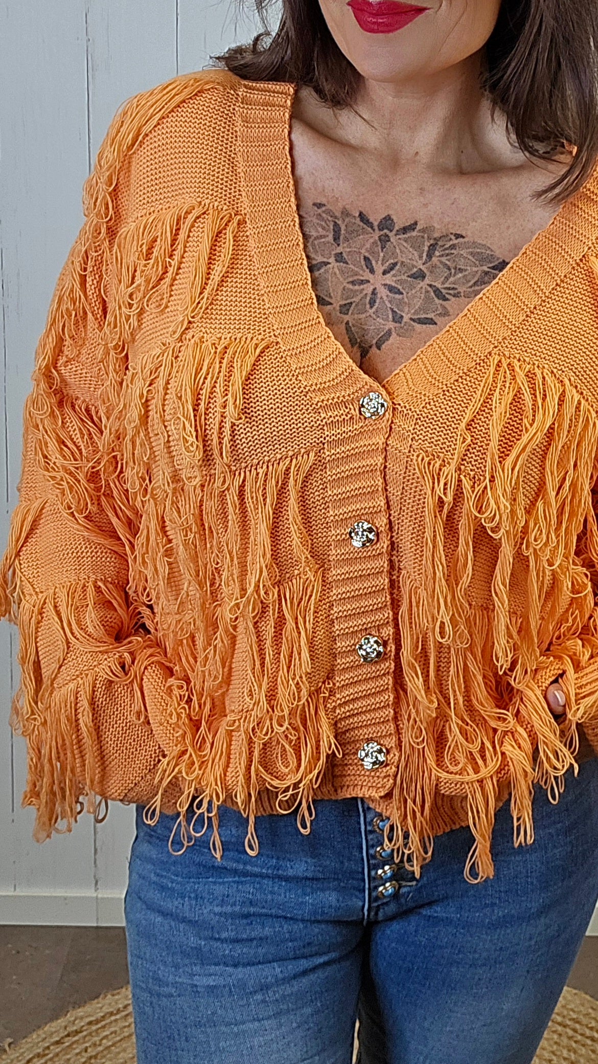 Selma cardigan oransje