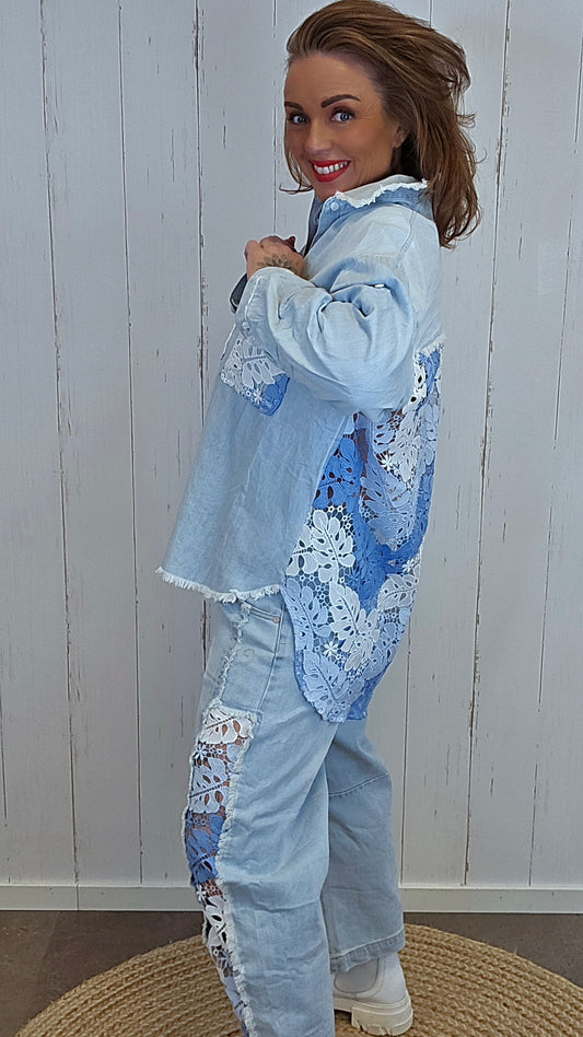 Laura denim skjorte lyseblå