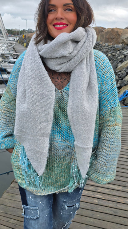 Kajsa skjerf grå