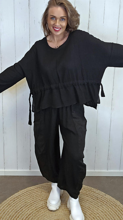 Becky baggy bukse svart