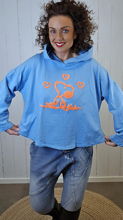 Snoopy hettegenser blå