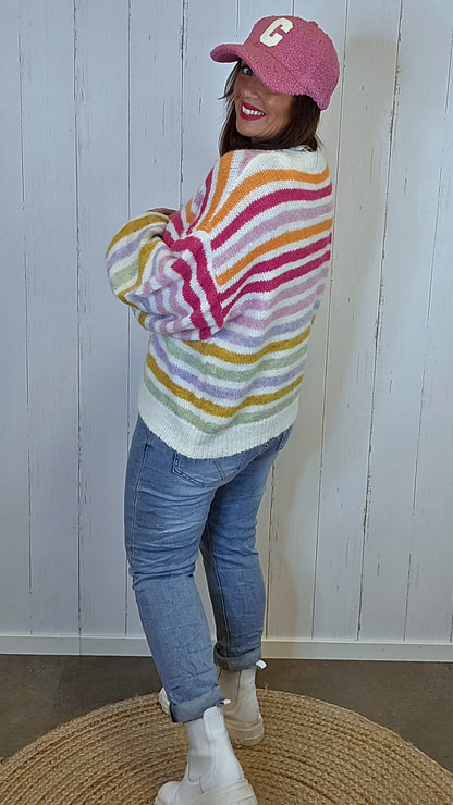 Chérie Stripet Strikkegenser