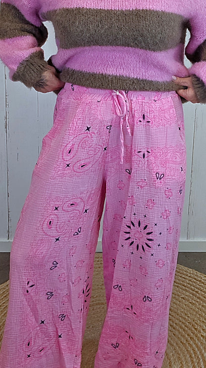 Tyril bukse med mønster rosa